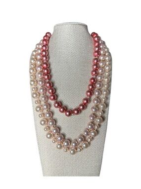 5/$25 😻 Vintage Faux Pearl Necklace Set - Pink and Peach